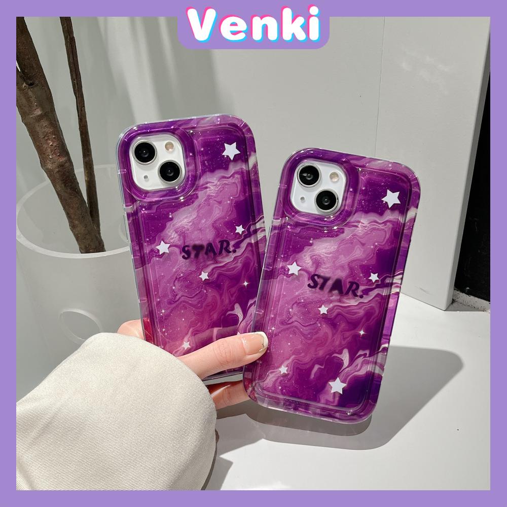 Case For iPhone 14 Pro Max TPU Soft Jelly Airbag Case Glossy Dark Purple Nebula Star Case Camera Protection Shockproof For iPhone 14 13 12 11 Plus Pro Max 7 Plus X XR