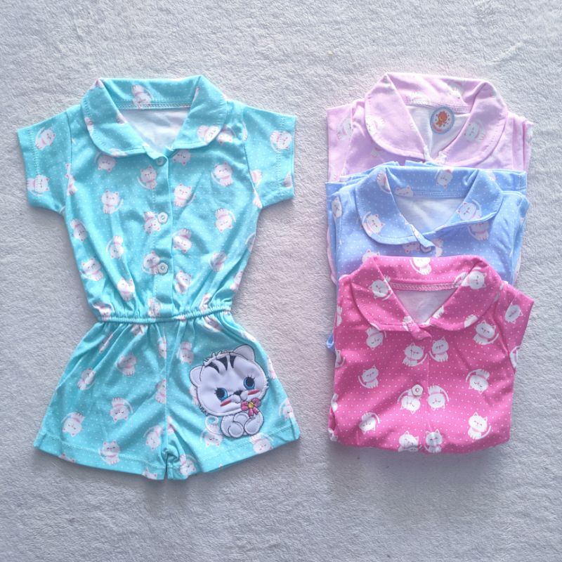 Jumpsuit Anak Cat 2 3 4 5 6 7 8 Bulan Anak Cewek Perempuan Jumpsuit Anak Bayi