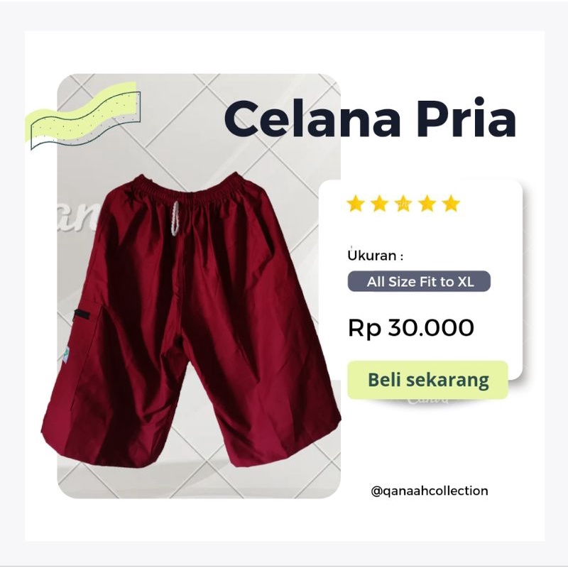 Celana Pendek Pria Merah