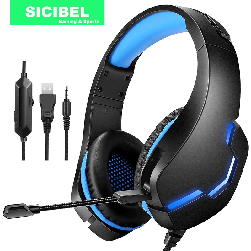 Sicibel G10 Headset Gaming Surround Sound 7.1 + Noise Canceling + Mic + Lampu LED Untuk Xbox / PS4 / PS5