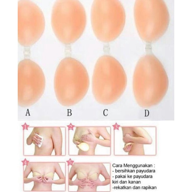 silicon bra / bra gel / gel bra / angel bra / free bra / bra tempel - Biasa, Cup D