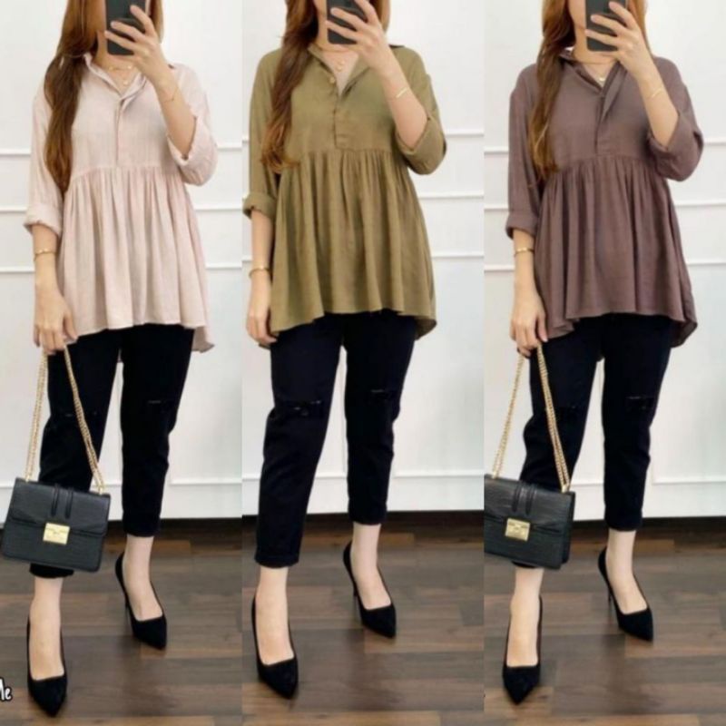 RENATA BLOUSE CRINKLE AIRFLOW///ATASAN WANITA CRINKLE