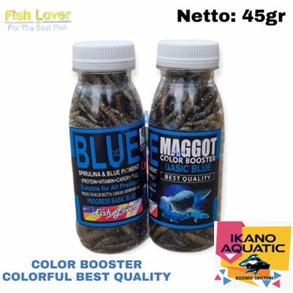 Pakan Ikan Predator Maggot FL botol sedang Blue, yellow, Red