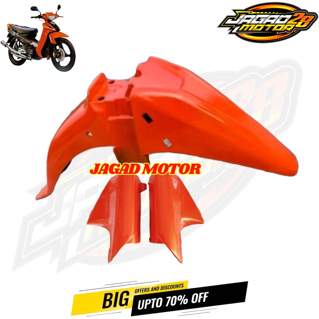 Spakbor Depan Yamaha Fizr Fiz R Plus Tutup Shock Orange / Spakbor Depan Plus Tutup Shock Yamaha Fizr Fiz R Orange / Spakbor Depan Yamaha Fizr Fiz R Set Tutup Shock Orange / Spakbor Sepakbor Slebor Depan Fizr Fiz R Plus Tutup Shock Orange