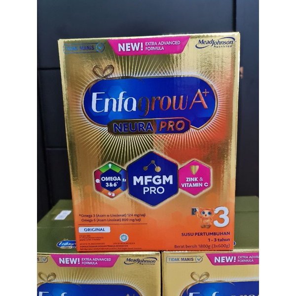 ENFAGROW A+ 3 ORIGINAL 1800 GRAM NEURA PRO MFGM PRO EXP 2025