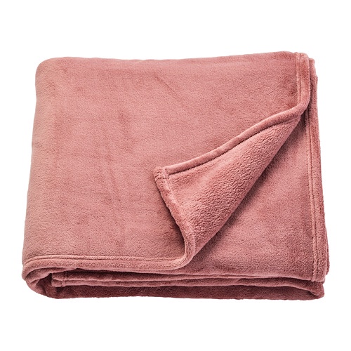 TRATTVIVA Penutup tempat tidur , pink tua / abu / krem, 230x250 cm