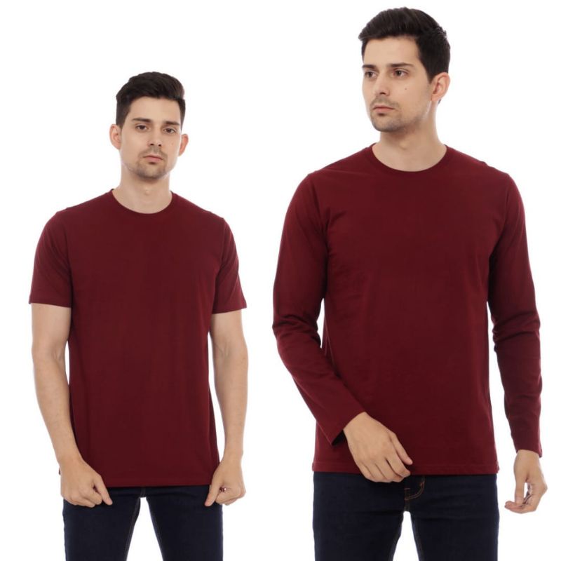 Baju Kaos Polos Oblong t-shirt Pria Lengan Panjang Pendek Cotton Combed 30s Oversize Jumbo Big size 