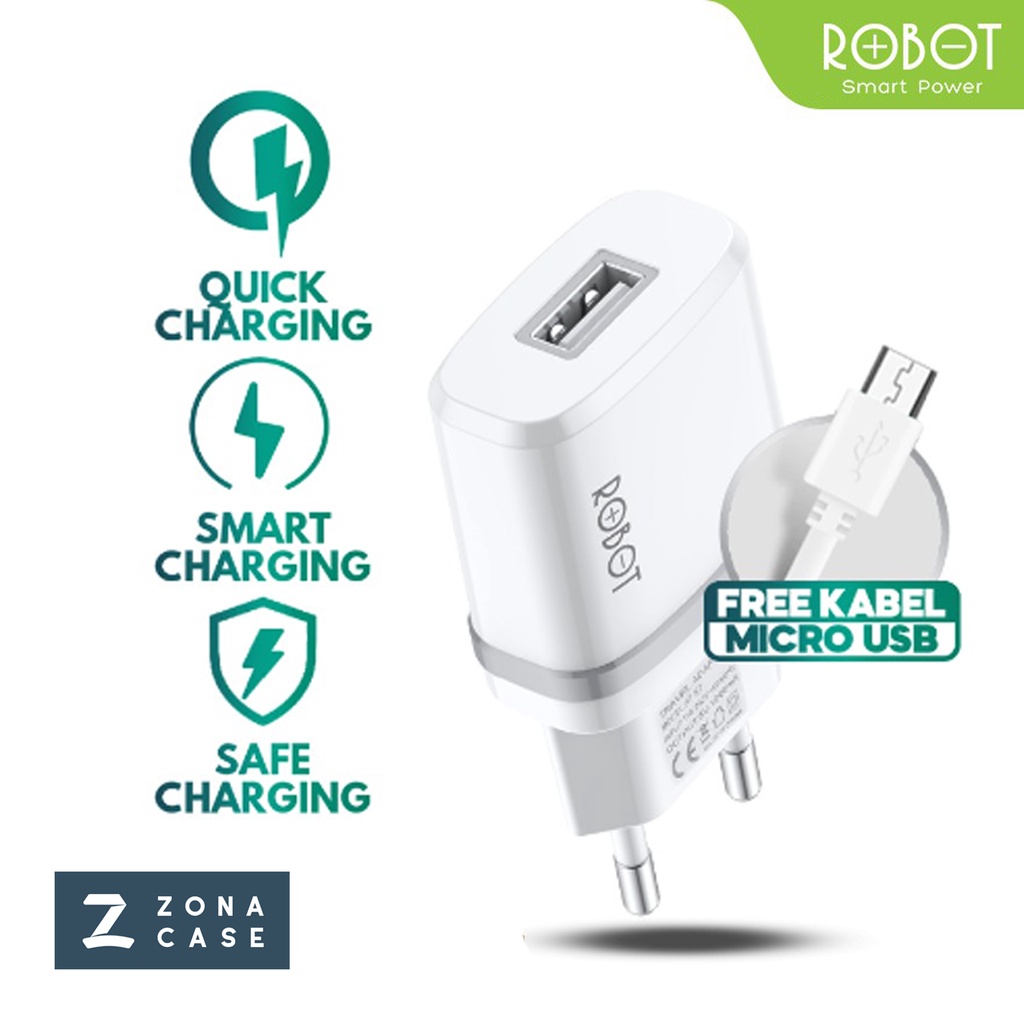 Travel Charger Robot 5V 1A Quick Charge RT-K7 Fireproof White Charger