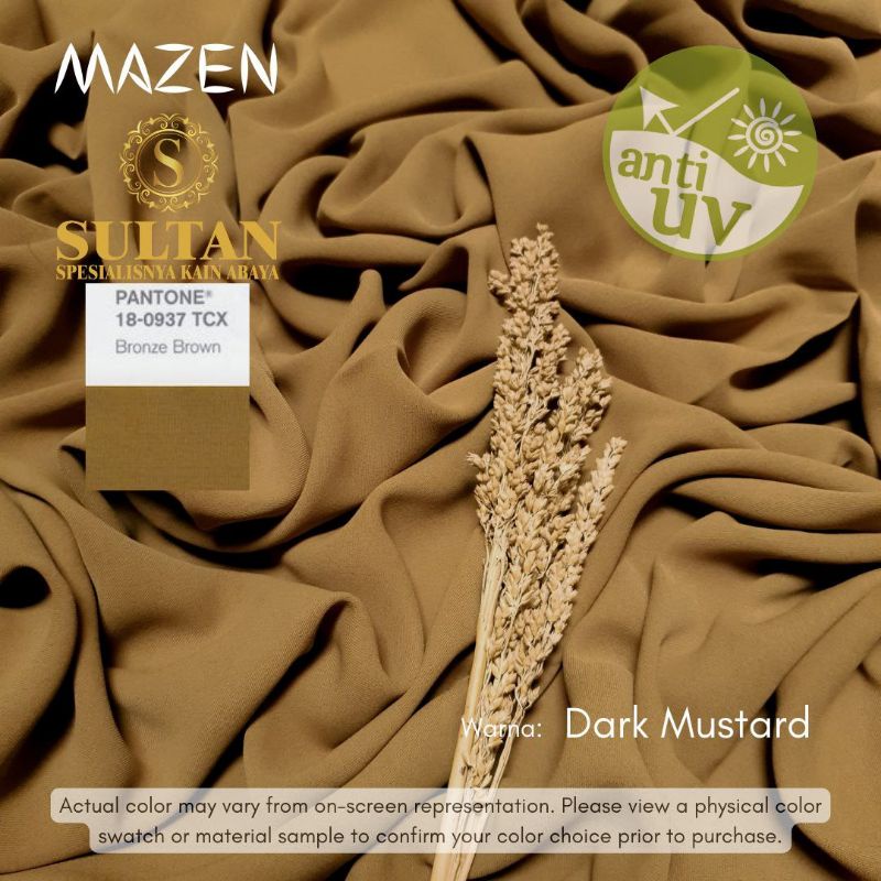Kain Sultan 50 Cm Mazen Anti UV Dark Mustard Embos 1 Motif Songket (Rebranding Marzan Anti UV)