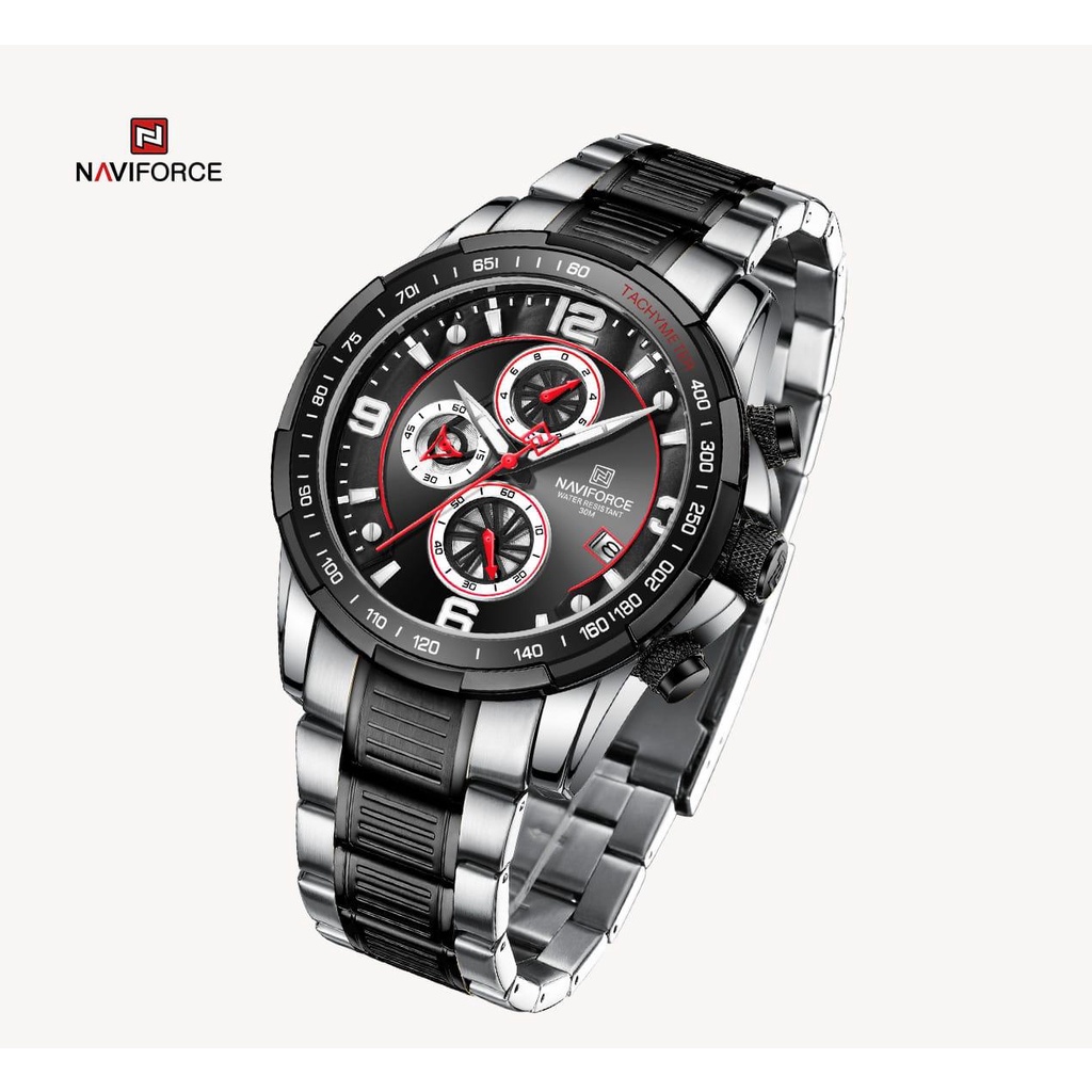 JAM TANGAN PRIA RANTRAI STAINLESS NAVIFORCE NF-8020M/JAM TANGAN NAVIFORCE ORIGINAL WATERESISTAN/