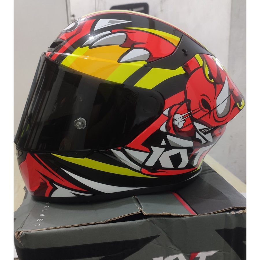 HELM KYT TT COURSE RHINO PAKET GANTENG BLACK RED FLUO TTCOURSE |  helem pria keren 2022 murah | helm