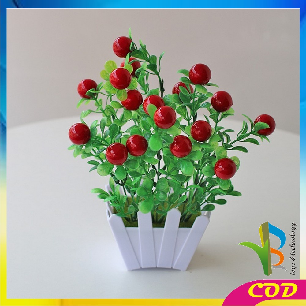 RB-C299 Pot Tanaman Buah Bunga Dekorasi Rumah Artificial Plant Tanaman Hias Plastik / Ornamen Pot Buah