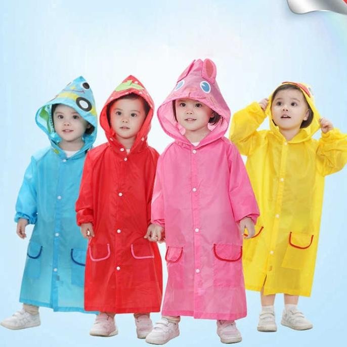 Jas Hujan Anak Funny Raincoat Motif Lucu Bahan Polyester