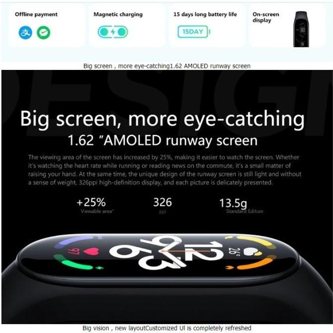 Mi Band 7 1.62" Amoled Smartwatch Spo2