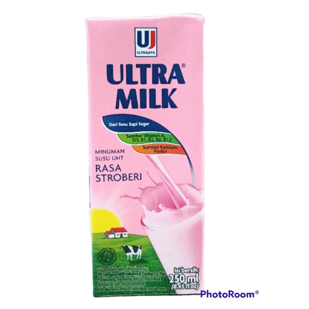 

ultra milk strawberry susu uht 250ml