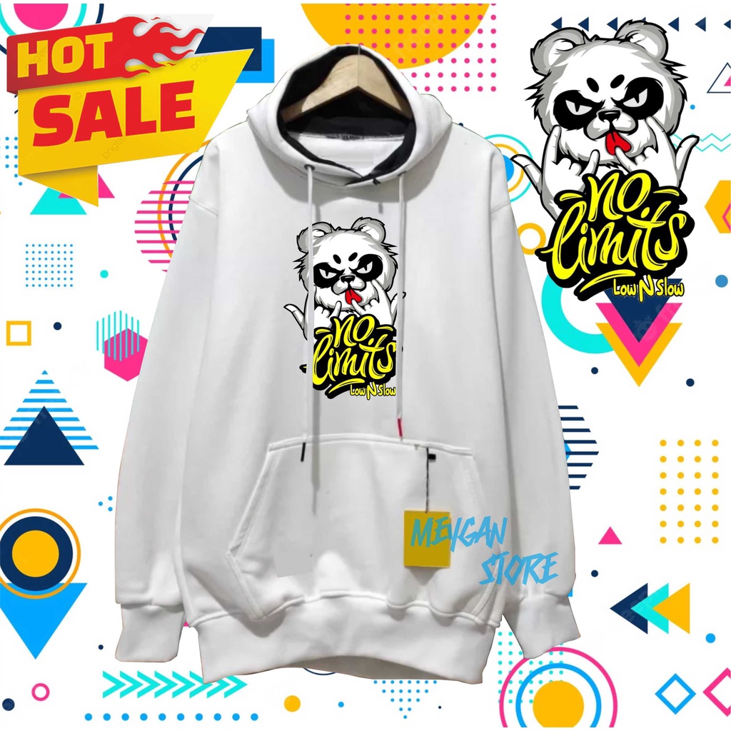 Hoodie Pria Distro No Limits Low and Slow Switer Hitam Premium Hoodie Remaja Putih Mint Terbaru TrendY Keren Kece Over size M L XL XXL - Meygan Store