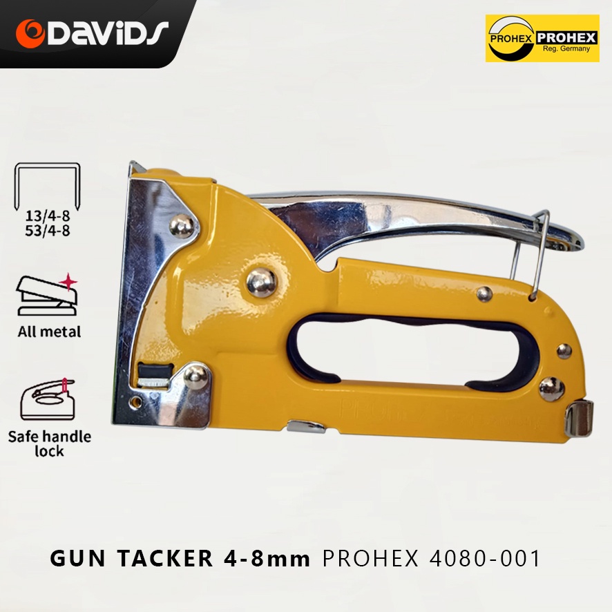 Staples Tembak Gun Tacker Stapler Seteples Setaples Jok Motor 4-8mm Prohex 4080-001