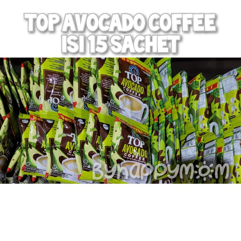 Jual TOP COFFEE Avocado 20 gram x 15 pcs TOP Kopi Alpukat isi 15 sachet