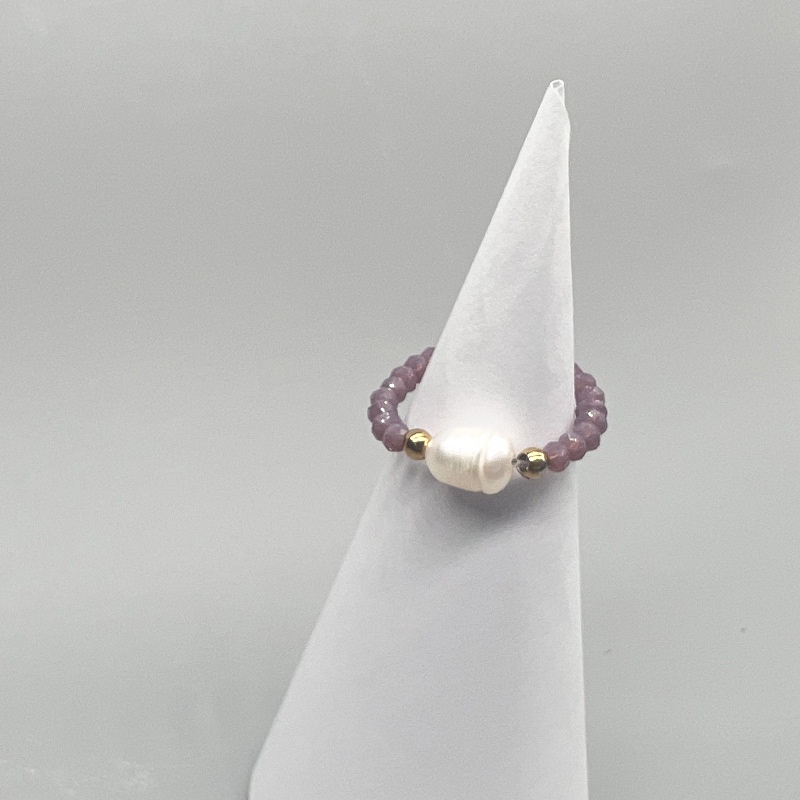 Cincin Resin Hias Mutiara Imitasibatu Opalzircon Untuk Wanita