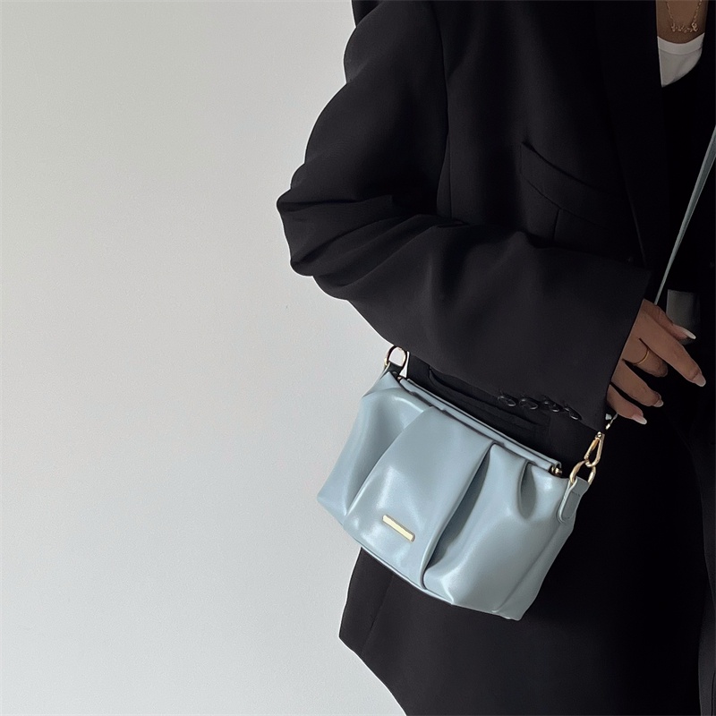 Suhao lipit tas awan wanita 2022 baru desain ceruk rantai kelas atas tas persegi kecil tas messenger satu bahu cocok untuk semua