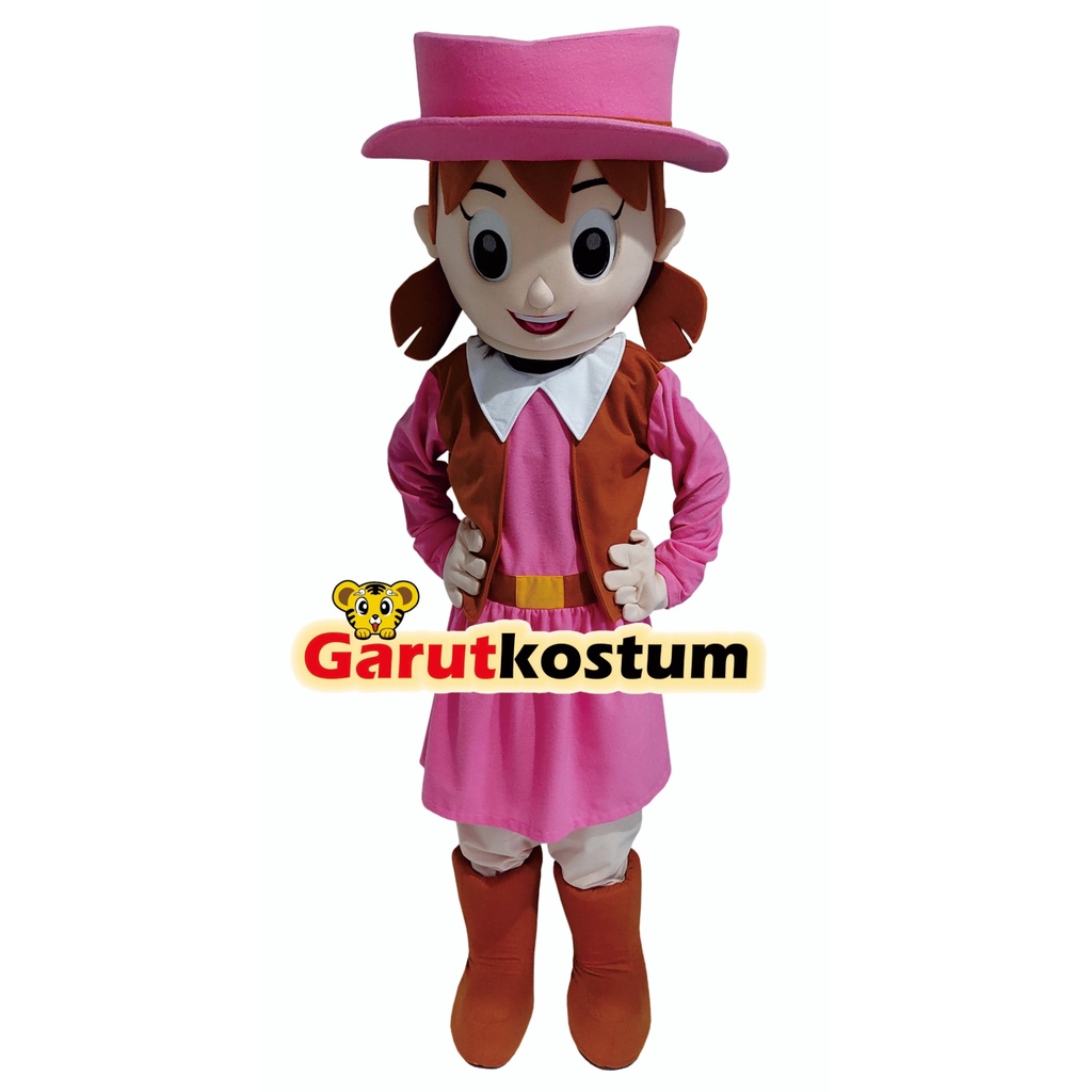 Kostum maskot badut shizuka koboi dewasa lucu costume karnaval