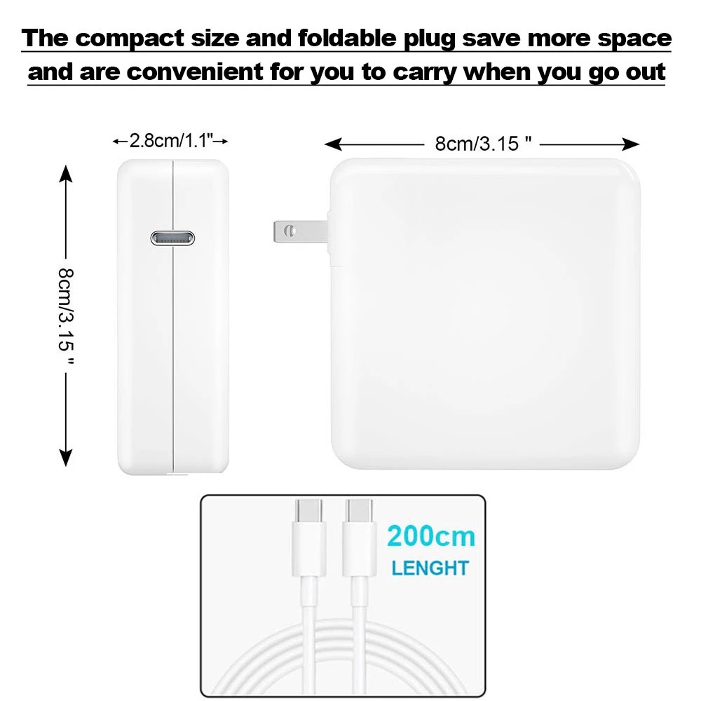 Adapter Power Charger 96W PD USB-C 87W Tipe C Fast Charging Untuk Laptop / Handphone