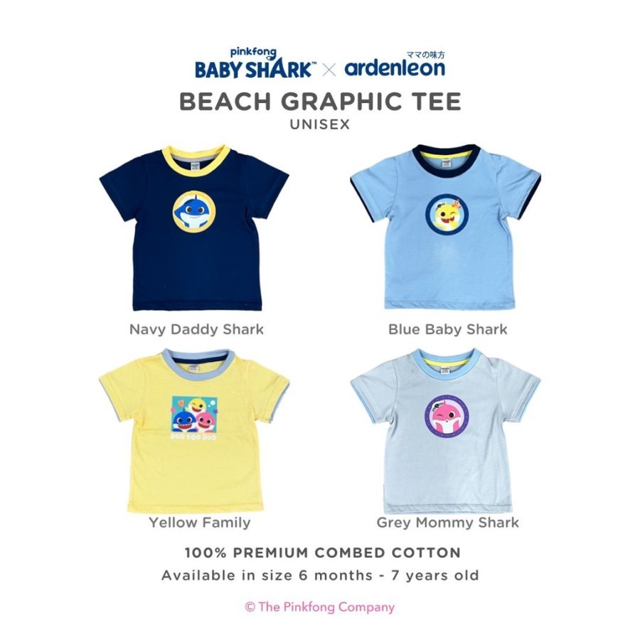 Ardenleon Pinkfong Baby Shark Beach Graphic Tee