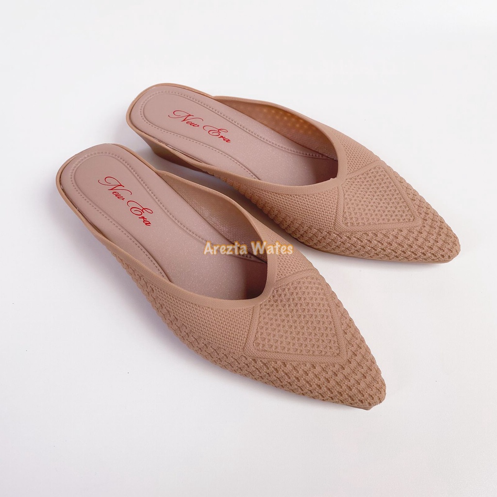 Sandal selop slip on karet jelly shoes wedges new era LB 13014