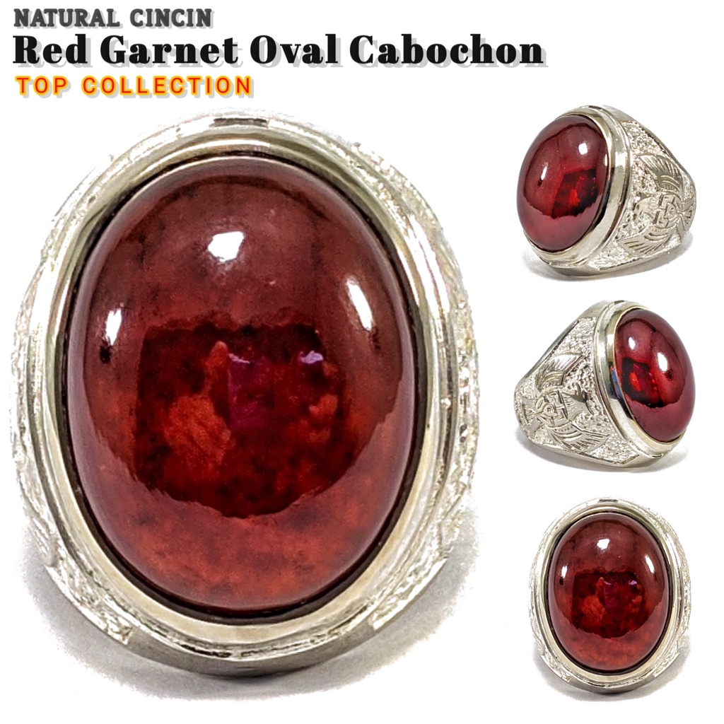 Natural Cincin Permata Red Garnet