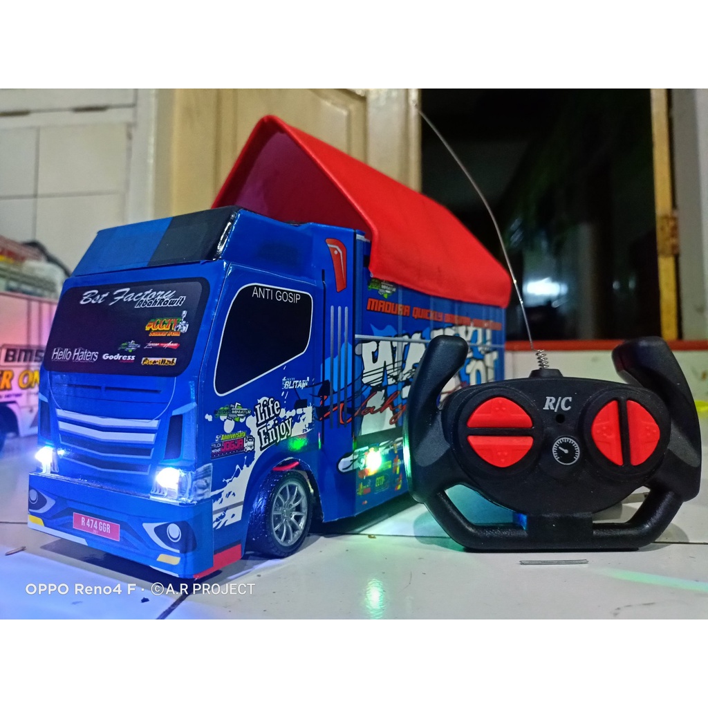 mainan anak miniatur truck oleng wahyu abadi remote control full lampu
