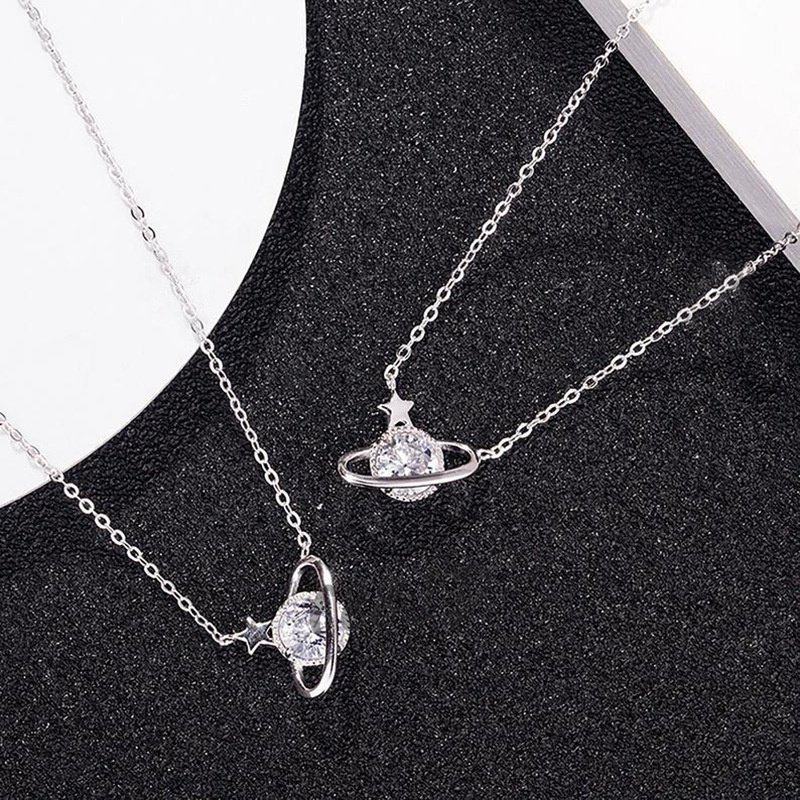 Kalung Wanita Korea Rantai Liontin Bandul Planet Kristal Fashion Necklace Crystal NL 17