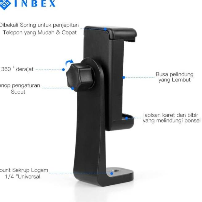 INBEX Tripod Phone Holder/Tripod Mount Adapter Smartphone Holder