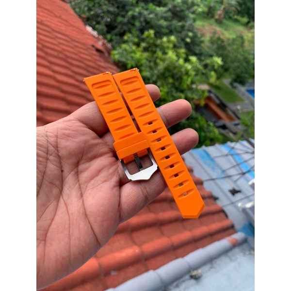 Strap Tali jam Tangan Silicon Oren Size 20MM model keren