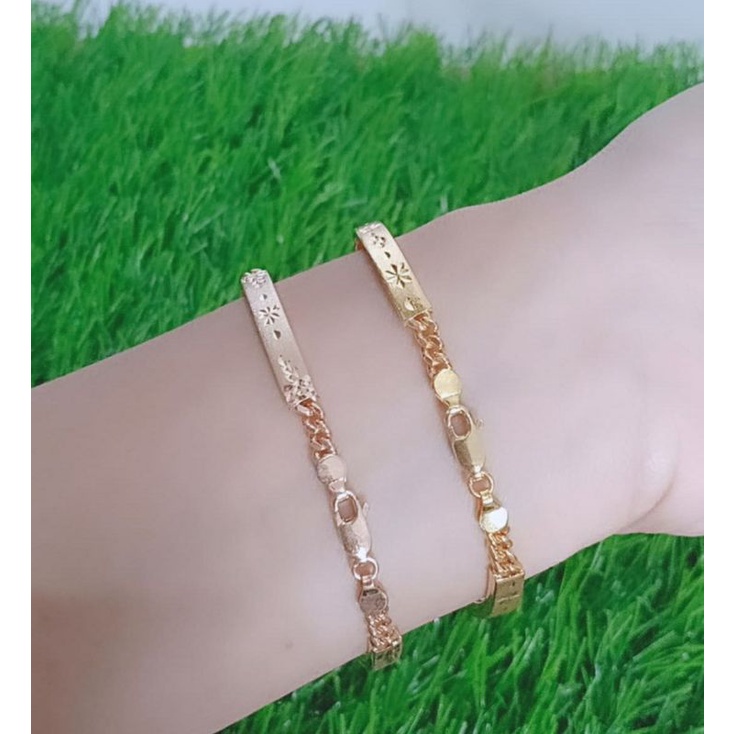 gelang perak asli silver 925 lapis emas/gelang tangan rantai penang ukir/asli silver/fashion wanita terbaru