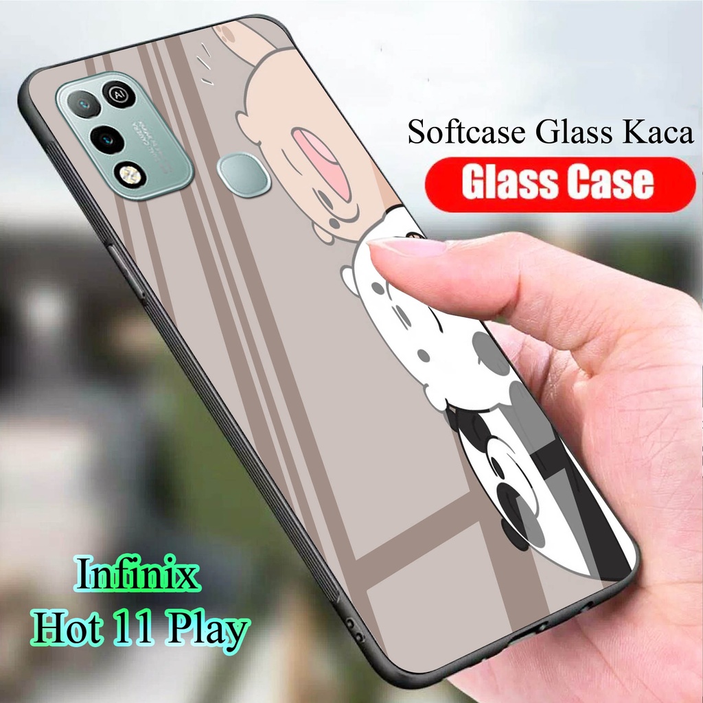 Softcase Glass Kaca for INFINIX HOT 11 PLAY - Case Handphone  INFINIX HOT 11 PLAY [T48]