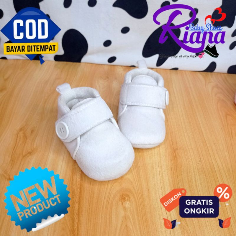 Sepatu bayi prewalker Unisex RS08 Bulu Lembut Velboa usia 5-15 Bulan