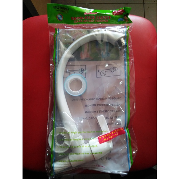 Keran Air Kran Angsa Plastik New Sanho/Kran Cuci Piring/Kran Dapur/Keran Dapur