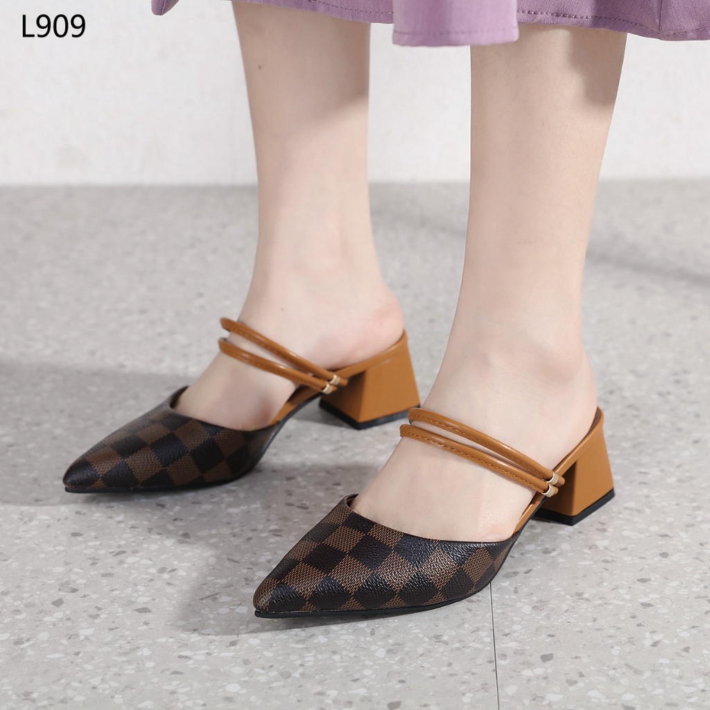 Double Strap Block Heel Sandal L909