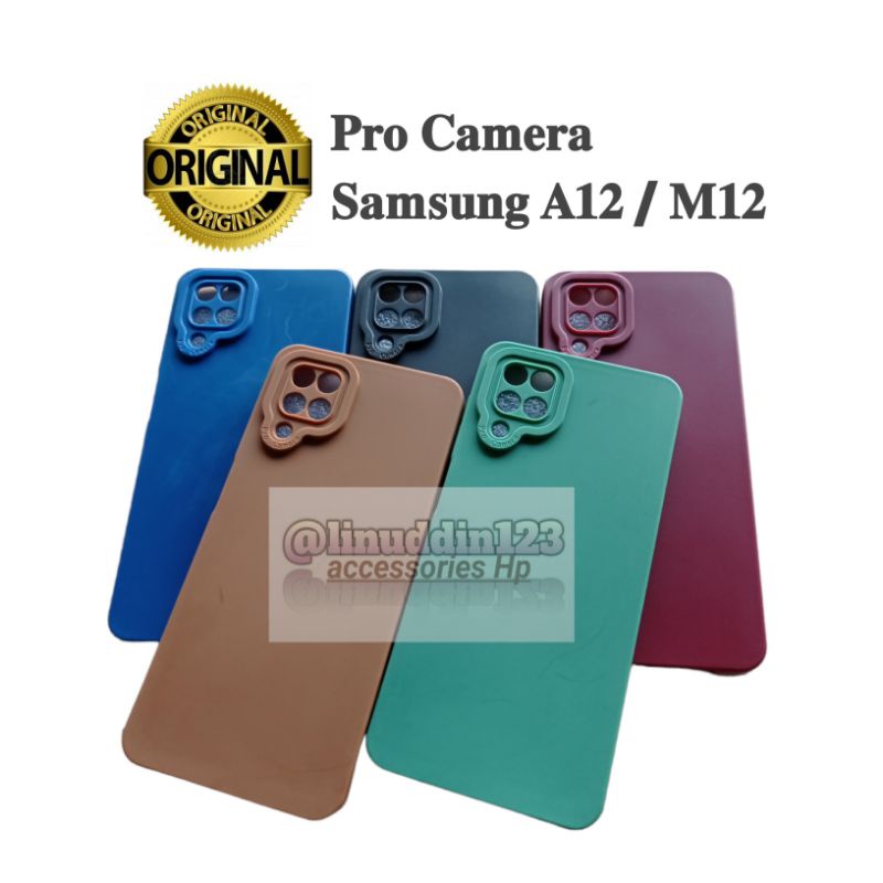 Silikon Casing Hp Samsung A12 / M12 / F12 Soft Case Macaron Pro Camera full karet