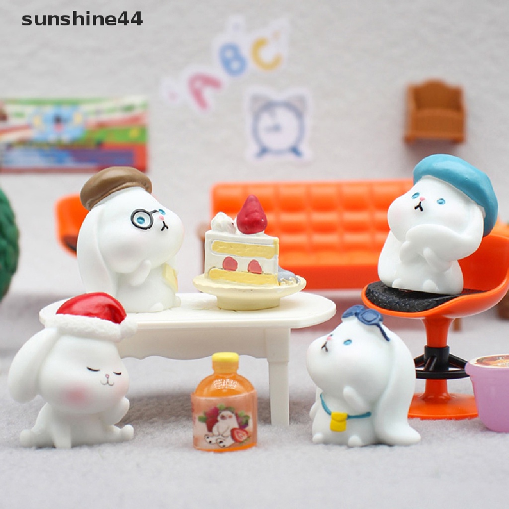 Sunshine 1pc Miniatur Kelinci Bahan Resin Untuk Dekorasi Taman Mini / Craft DIY