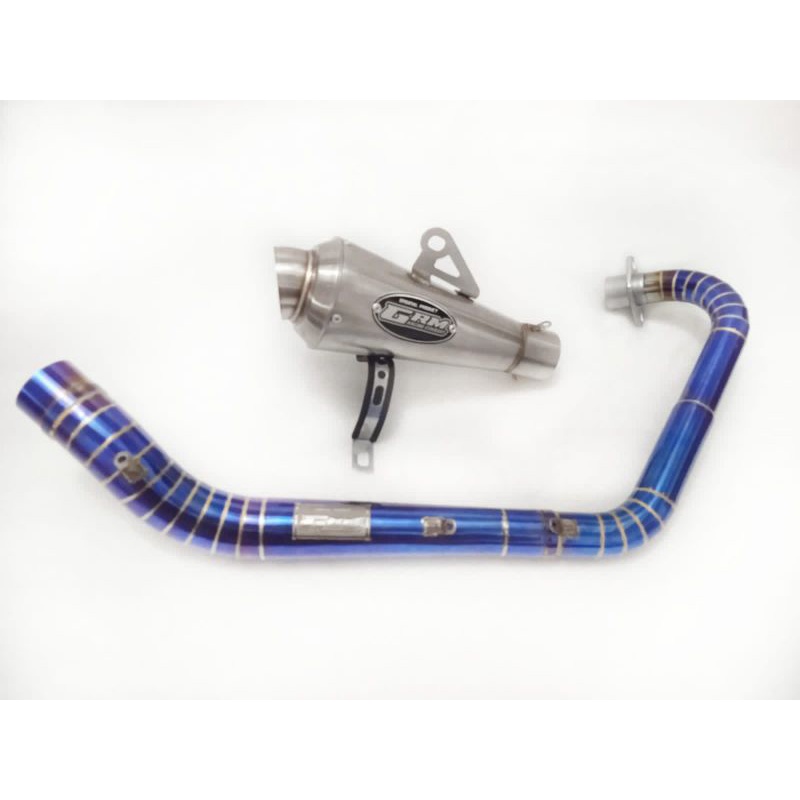 Knalpot Racing Original GRM Racing EXHAUST CRF 150 KLX 150 Bore Up Leher Bluemoon
