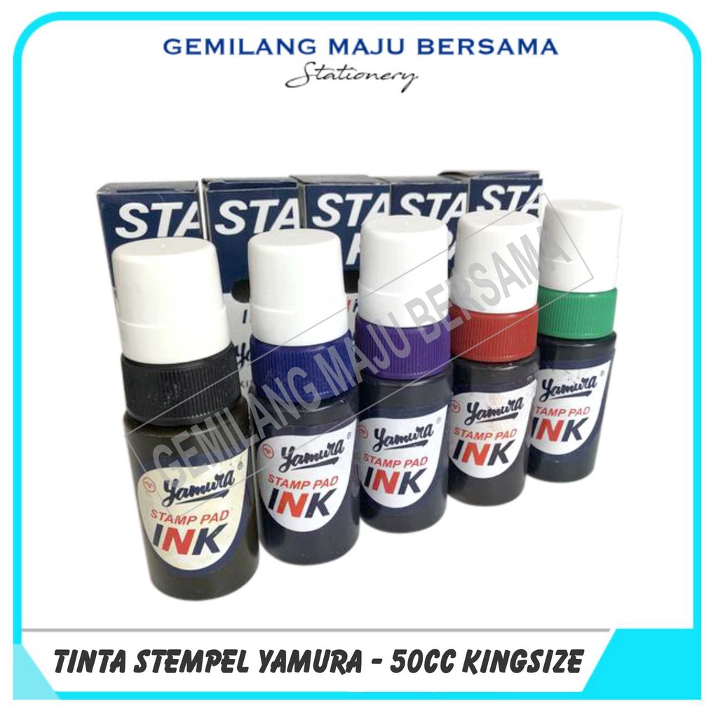 

Tinta Stempel Yamura Kingsize 50cc (Biru, Hijau, Hitam, Merah, Violet)