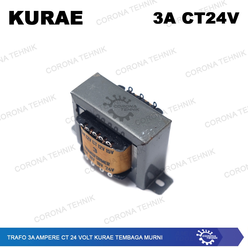 Tembaga Murni - Trafo 3A 3 Ampere CT 24 Volt KURAE