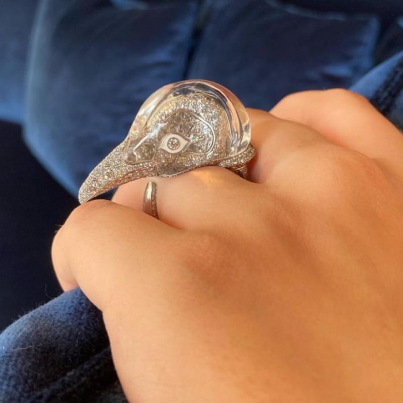 natural [ROCK CRYSTAL QUARTZ/KECUBUNG ES/KINYANG AIR 17.63CT] emban cincin wanita ring perak 925