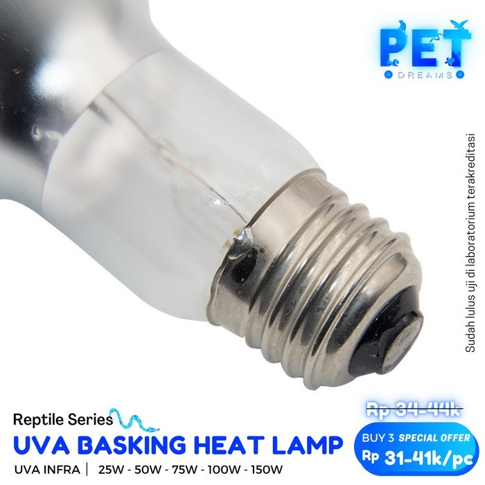 PROMO LAMPU UVA LUCKY HERP BASKING SPOT PEMANAS REPTIL TORTO SULCATA