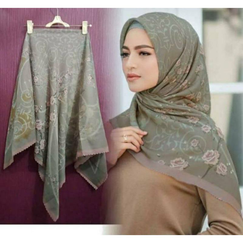 Jilbab segi empat motif  Premium Quality Square Lasercut , Hijab Segi empat ,Grosir Murah