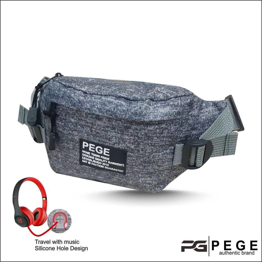 Tas Selempang Waistbag PEGE Kanvas Pria Model Simpel Kasual - PG 8930
