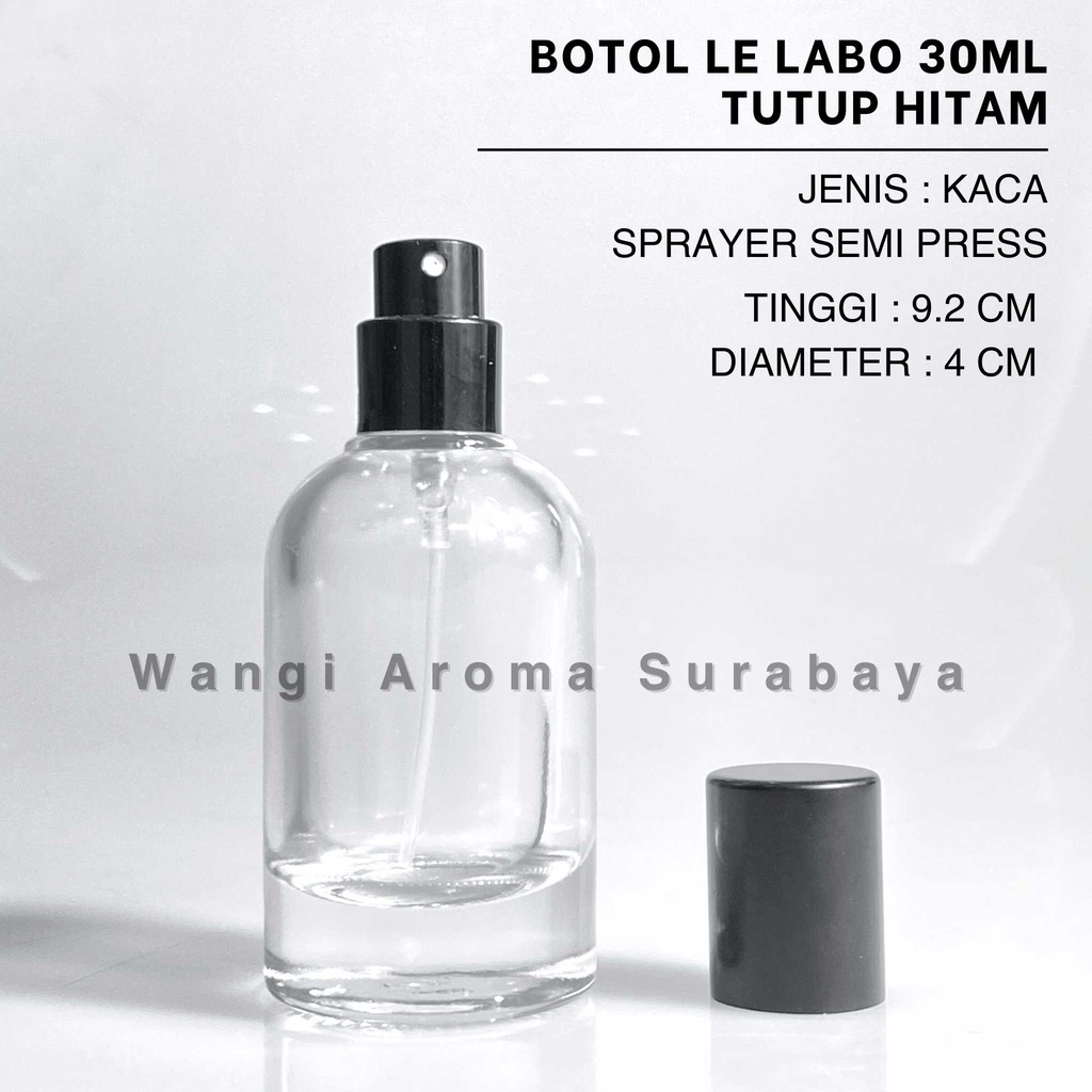 Botol Parfum Le Labo 30ML Hitam Spray Semi Press - Botol Parfum Le Labo Semi Press - Botol Parfum 30ML