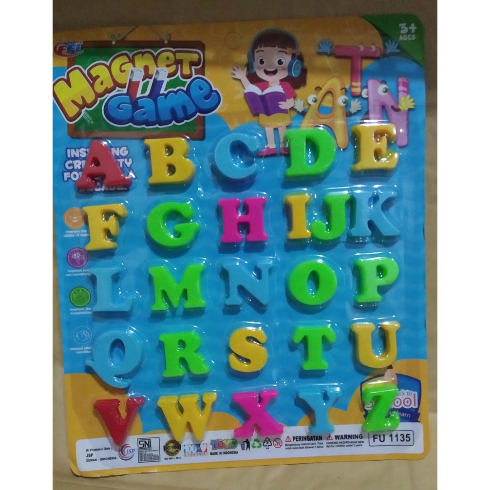 Mainan Edukasi Anak Belajar Mengenal Huruf ABCD Magnetic Game Huruf Abjad FU1135 - Mainan Anak Laki-laki Perempuan Usia 3 4 5 6 7Tahun Kado Hadiah Edukasi