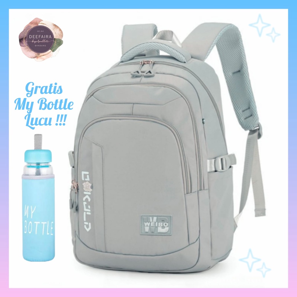 Tas Ransel Sekolah Anak Perempuan Untuk Sd Smp Sma Motif We1bo D684 Gratis My B0ttle Lucu